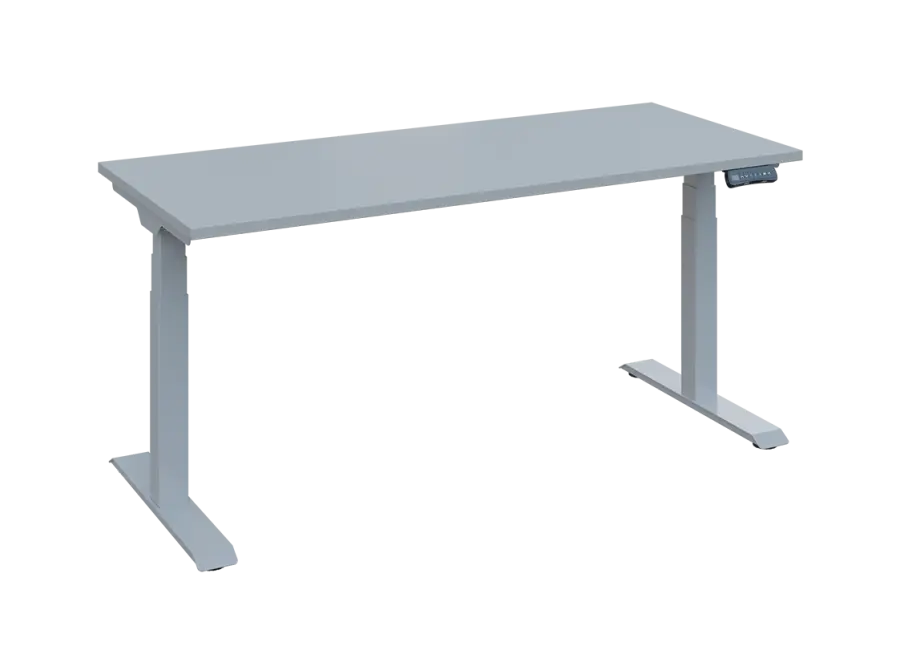 Fleximax 27-18 výškově nastavitelný stůl, kovová podnož stříbrná, deska 25 mm, široký 1800 mm, šedá